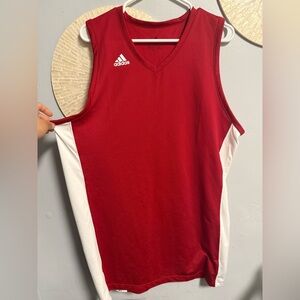adidas Men's Red and White Basketball Jersey